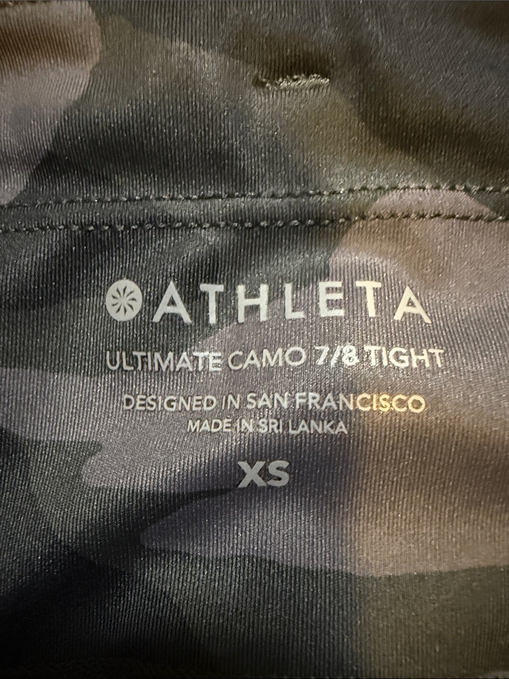 Athleta Black & Gray Camo 7/8 Performance Tights - Picture 2 of 7